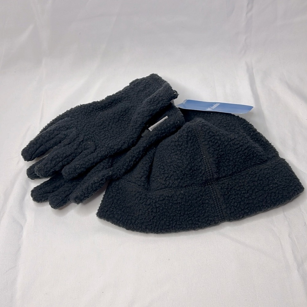 Columbia‎ Black Winter Fleece Hat and Gloves Set - Youth Small